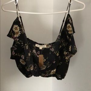 Irene’s Story Floral Spaghetti strap Crop Top